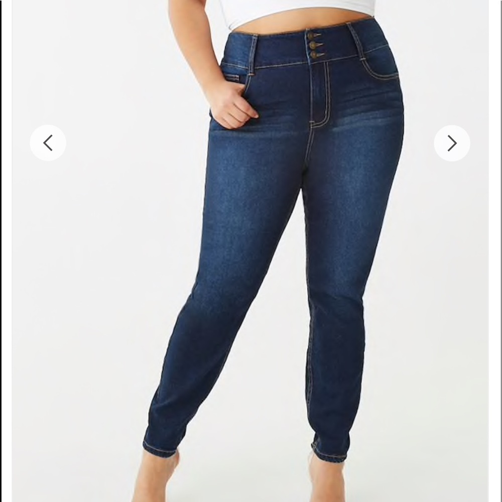 Plus Size High Rose Skinny Jeans